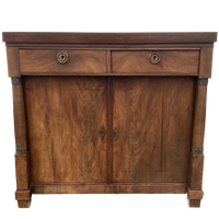 Antiek Mahonie Dressoir, En Opengeklapt Een Mooi Antiek Klapbufet