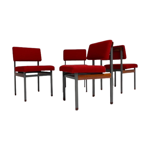 Set Van 4 Pali Eetkamerstoelen Van Louis Van Teeffelen, 1960