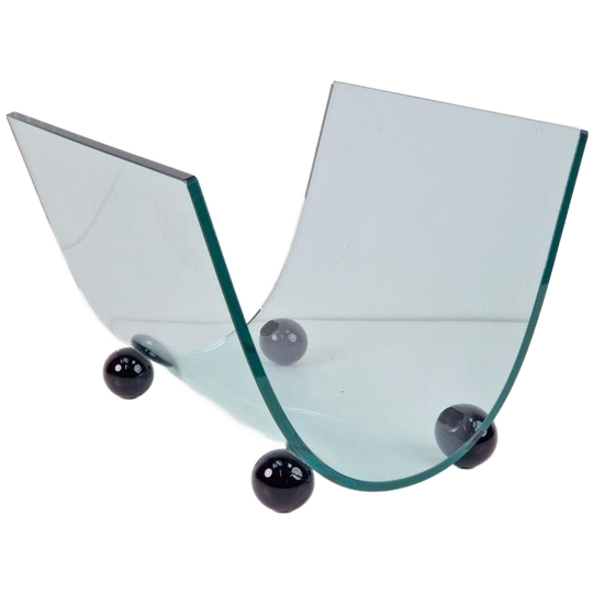 Postmodern Lectuurhouder FIAM Glass Lectuurbak Italy ‘80 1