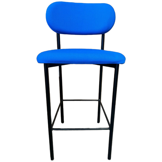 Studio Henk Oblique Barkruk 65 Met Beklede Rug Blauw/ Zwart 1