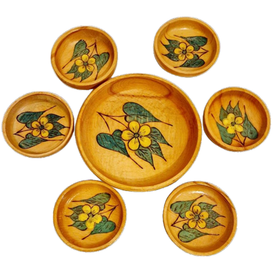 Vintage Pindastel Snackschaaljes Bloem Jaren 60 Pinda Setje 1