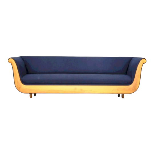 Primafila Sofa By Luca Meda In Blue Velvet For Molteni & Co / 1991 1
