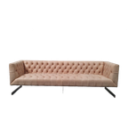 Chesterfield Vintage Design Bank Camel Beige Leer Kubus Model thumbnail 1
