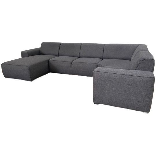 Grote Stoffen Grijs U Bankstel 1