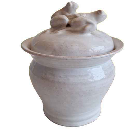 Keramiek Pot Met Kikkers, Gesigneerd 1