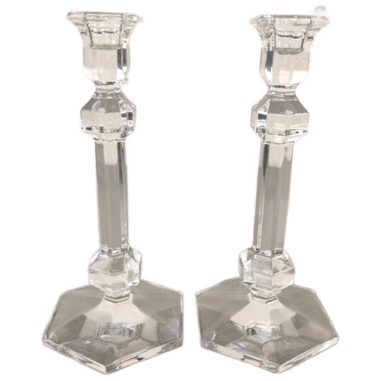 Duo Kristallen Kandelaars Val Saint Lambert Galatée 1
