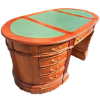 Klassieke Engelse Ovale Schrijftafel, Bureau, Partnerdesk, M thumbnail 1