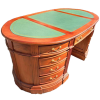 Klassieke Engelse Ovale Schrijftafel, Bureau, Partnerdesk, M