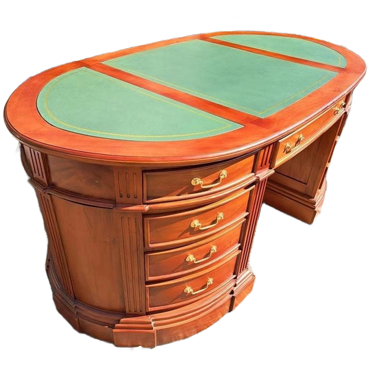 Klassieke Engelse Ovale Schrijftafel, Bureau, Partnerdesk, M 1