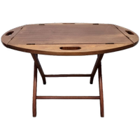 Vintage Mahonie Salontafel Met Dienblad, Jaren 70