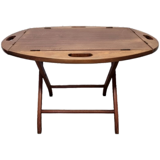 Vintage Mahonie Salontafel Met Dienblad, Jaren 70 1