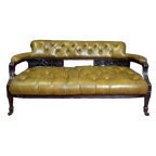 Antiek Leren Victoriaans Chesterfield Leesbankje thumbnail 1