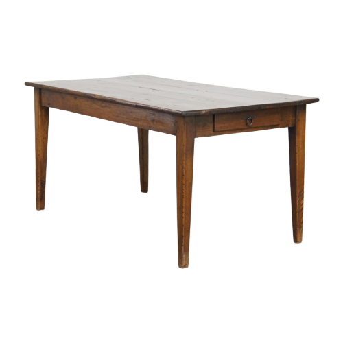 Prachtige, Elegante Antieke Franse Eettafel/ Boeren Tafel Van Eikenhout Met 2 Lades