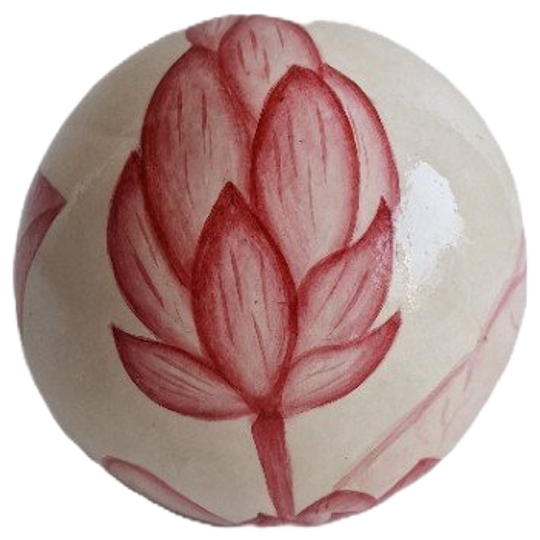 Een Ronde Bal Van Gips Ø 10 Cm Met Bloemmotief 1