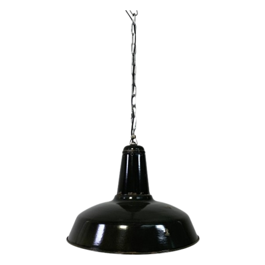 Industriele Hanglamp Met Geemailleerde Stalen Kap 1