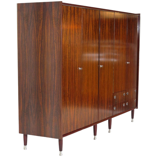 Grote Vintage 5-deurs Mid Century Design Kledingkast, 1960s 1