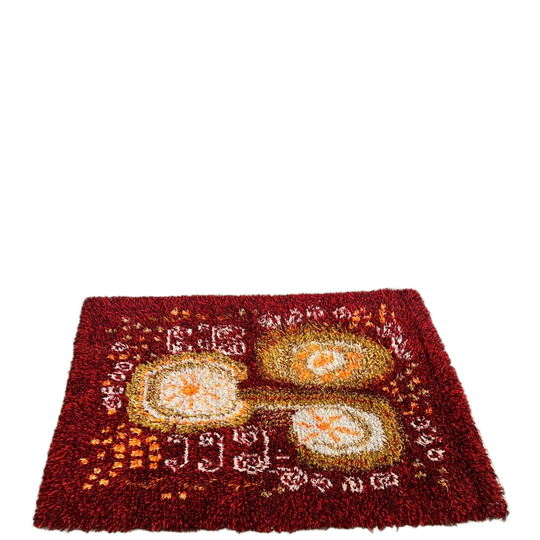 Scandinavisch Vintage Wollen Vloerkleed, Rya, Zweden 1960's 1