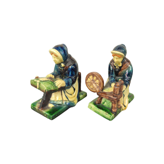 2 Beeldjes In Vlaams Aardewerk G.j.m. 1