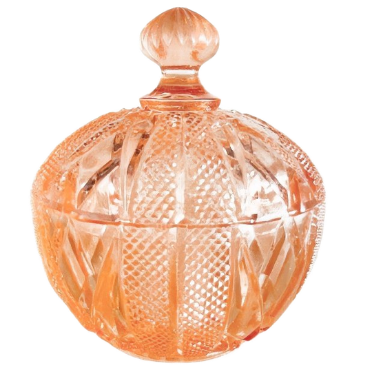 Art Deco Rosaline Kristallen Sieradendoos Roze 1930’s 1