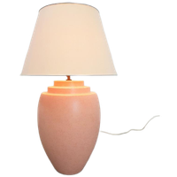 Xl Vintage Kostka Tafellamp Keramiek France 1980 Pastel Roze