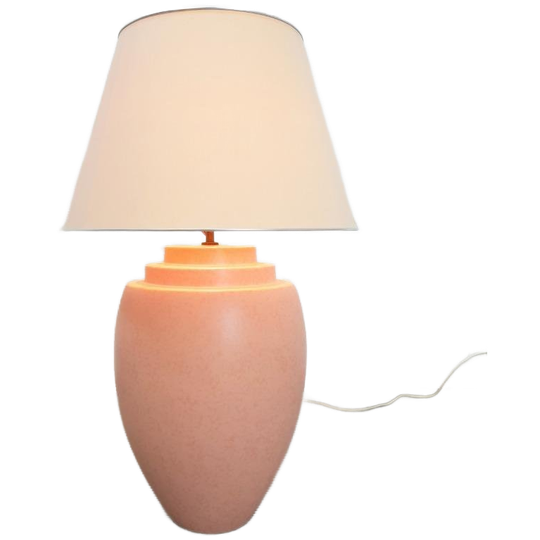 Xl Vintage Kostka Tafellamp Keramiek France 1980 Pastel Roze 1