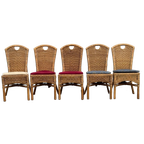 Vintage Wicker Chairs, Set Of 5 thumbnail 1