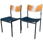 2x Vintage Industriële Stoelen, Italië 1960s thumbnail 1
