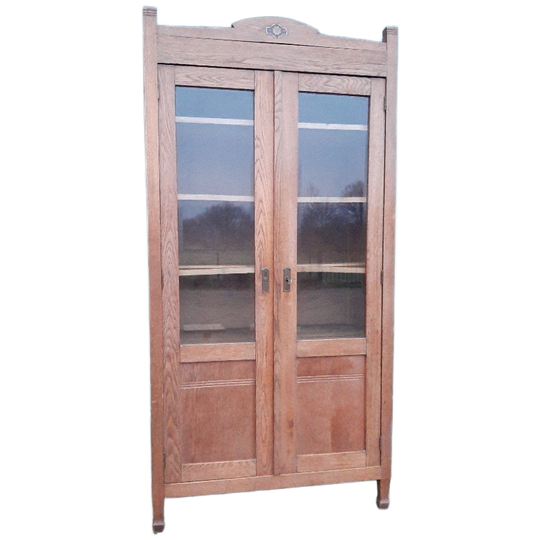 Vintage Vitrinekast Antieke Art Deco Kast Jr 20 Eiken Kastje 1