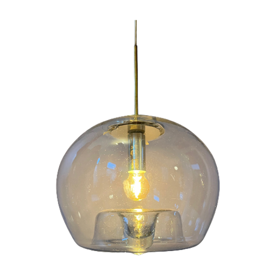 Vintage Doria Leuchten Glazen Hanger / Mid Century Moderne Lamp 1