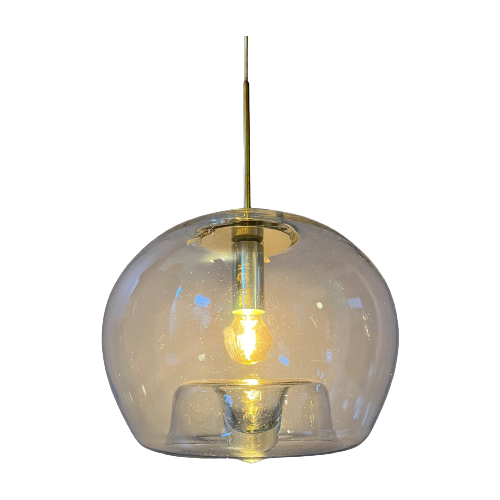Vintage Doria Leuchten Glazen Hanger / Mid Century Moderne Lamp