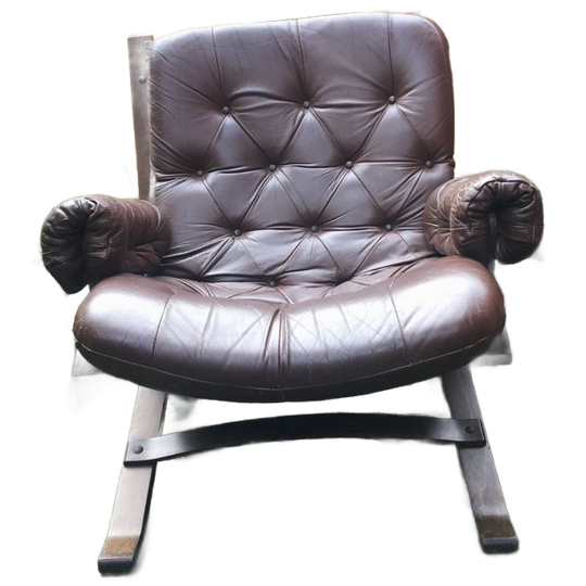 Mid Century Vintage Leren Fauteuil 1