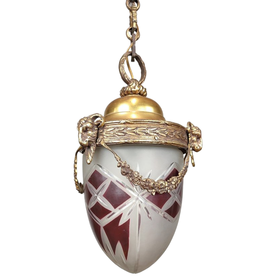 Antieke Neoklassieke Bronzen Hallamp 1