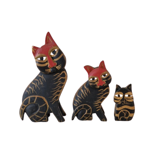 3 Poezen Beeldjes Kat Beeldje