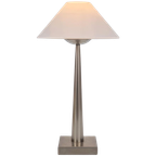 Postmoderne Tafellamp Harco Loor Melkglas Rvs ‘90 Mushroom thumbnail 1