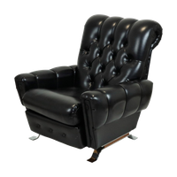 Chesterfield Fauteuil Zetel Zwarte Skai Chroom Onderstel Sixties