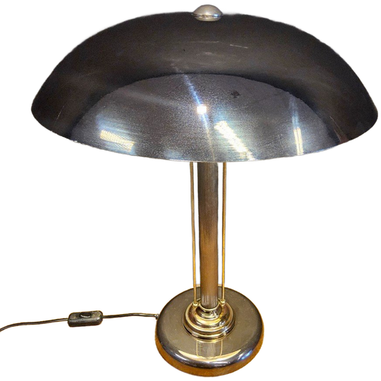Vintage Chromen / Messing Paddestoel Lamp (space Age Lamp) Bauhaus / Hollywood Regency Tafel Lamp 1