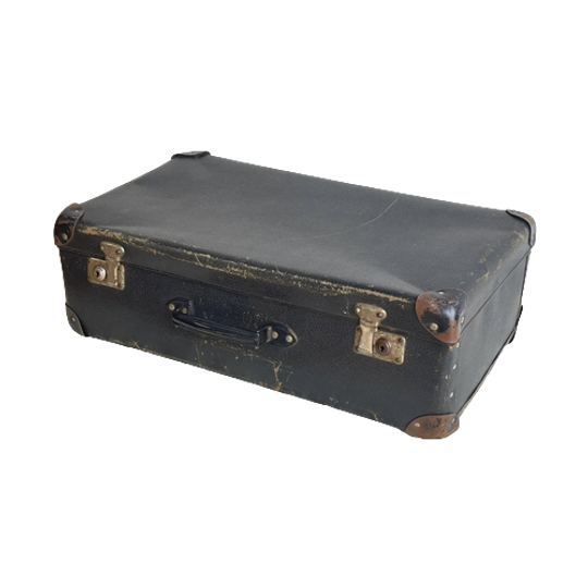 Brocante Zwarte Koffer Vintage Suitcase 1