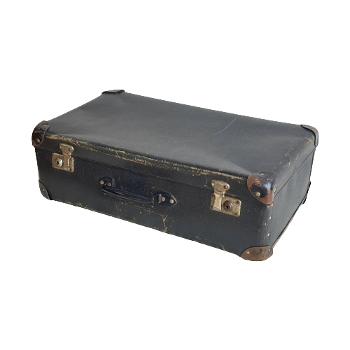 Brocante Zwarte Koffer Vintage Suitcase