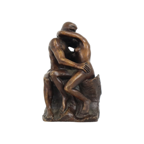 Brons Beeld Sculptuur Miniatuur De Kus Rodin Frankrijk 12Cm