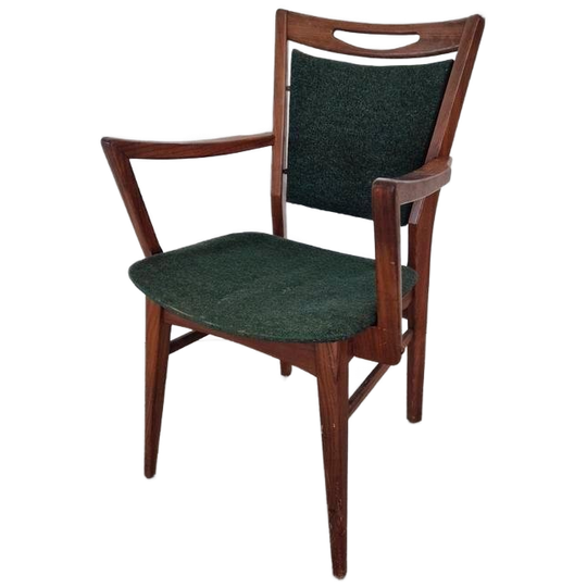 Vintage Deense Teak Stoel Met Armleuningen Design 1