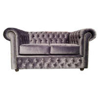 Chesterfield 2-zits Bank – Paars Fluweel