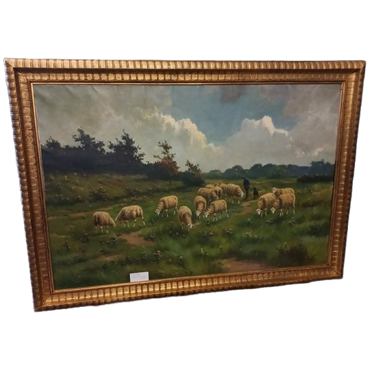 Henri Matthijs (xix-xx) Schapen Met Herder. 1