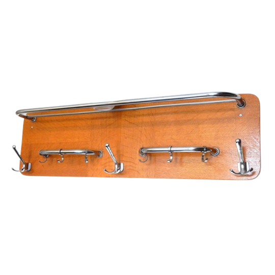 Vintage Kapstok Jaren 60 Chroom Hout 1