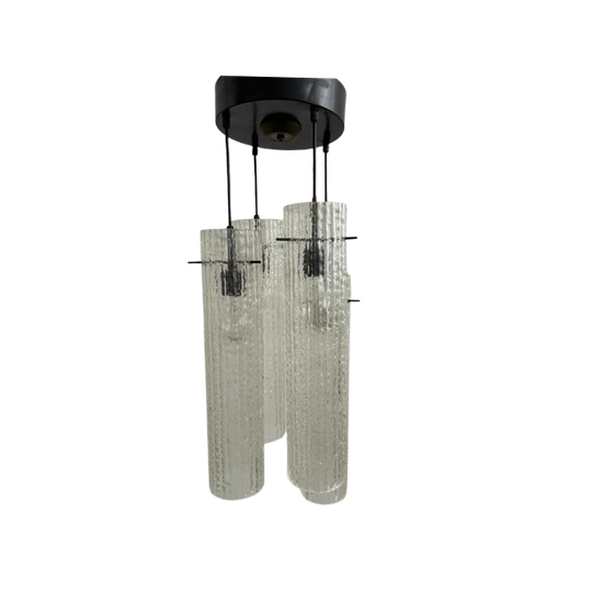 Vintage Italiaans Design Glazen Hanglamp Kroonluchter 1