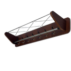 Vintage Wandkapstok Teak En Chroom Jaren 60/70 thumbnail 1