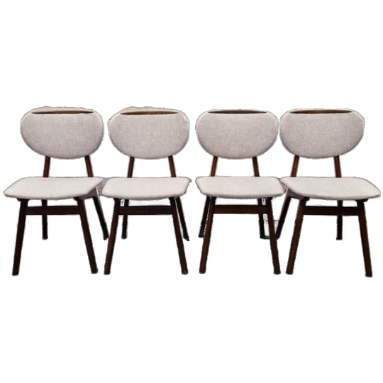 4 Vintage Stoelen Scandinavisch Teakhouten Stoelen Eetkamer 1