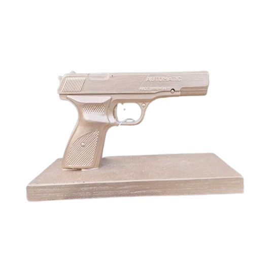 Decoratieve Gun, Goudkleurig Wapen, Pistool Op Houder 1