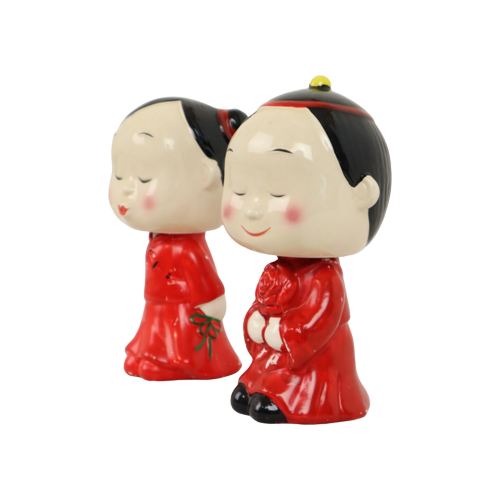 Chinese Popjes Vintage Speelgoed Bobblehead Dolls Porselein