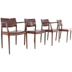 Set Van 2 +2 Stoelen Niels Otto Moller Model 65 + 80 Vintage Palissander thumbnail 1