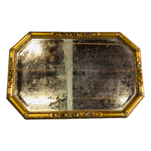 Antieke Spiegel Met Goudkleurige Sierlijst